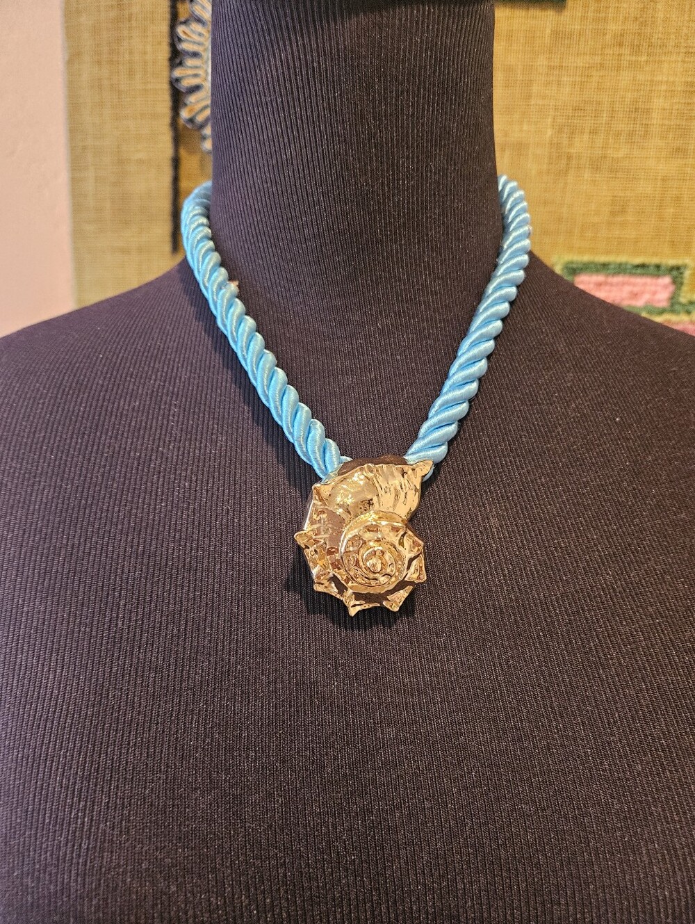 Mignonne Gavigan Turquoise & Gold Shell Rope Necklace